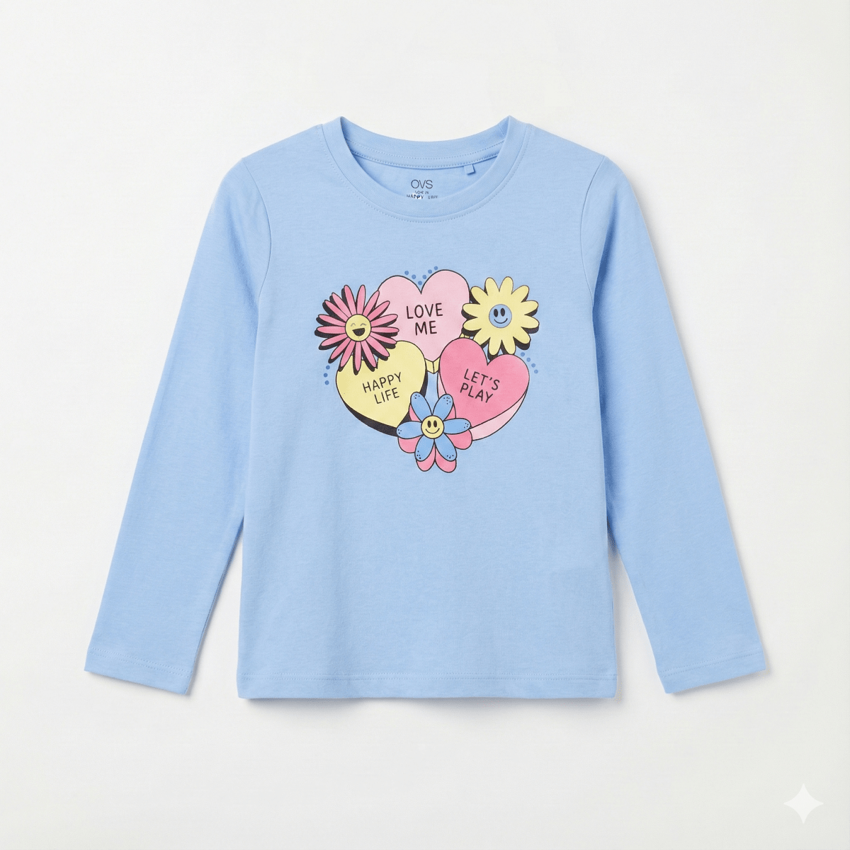 Girl Full Sleeves Knit Shirt with Text & Heart Print (BG-000148)