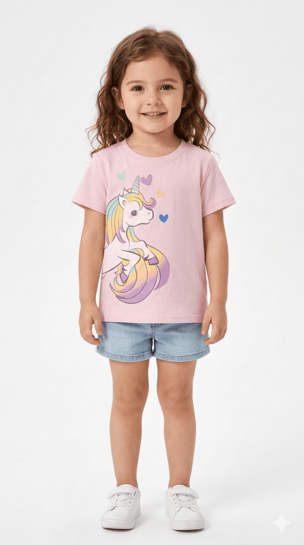Girl Pink unicorn Print Shirt (BG-000373) - blouse