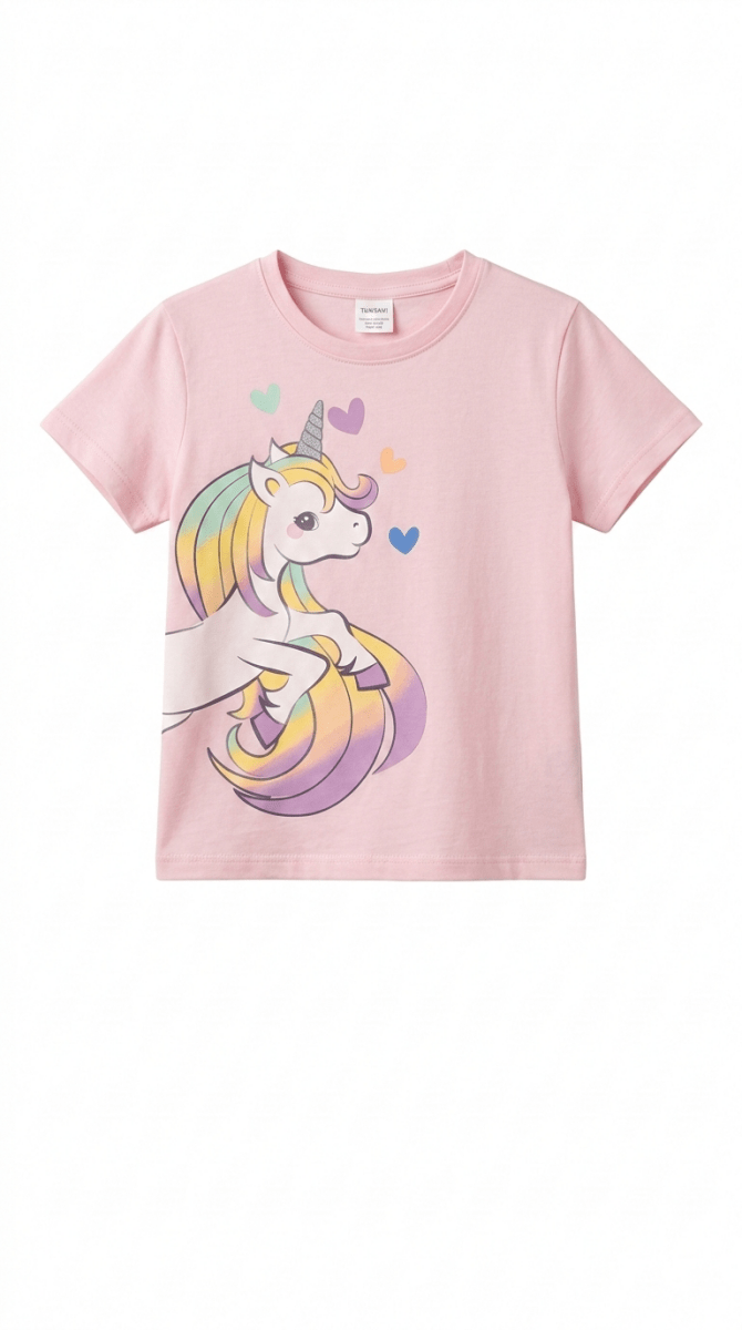 Girl Pink unicorn Print Shirt (BG-000373) - blouse