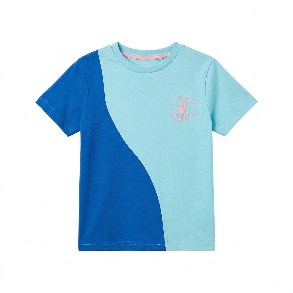 Girls Betty Blue Colour Block Shirt (BG-000399) - blouse