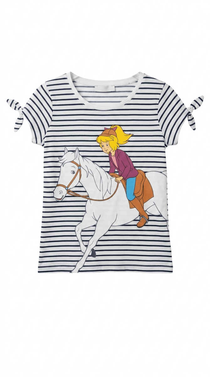 Girls Bibi & Tina Stripted Shirt with character Riding Horse (BG-000374)