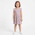 Girls Black Circle Printed Purple Frock (BG-000386)