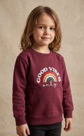 Girls Burgundy "Good Vibes Only" Rainbow Sweatshirt (BG-000990)