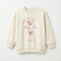 Girls Cream Sweatshirt - Cute "Ballet Bear" Graphic with Gold Foil Text (BG-000054)