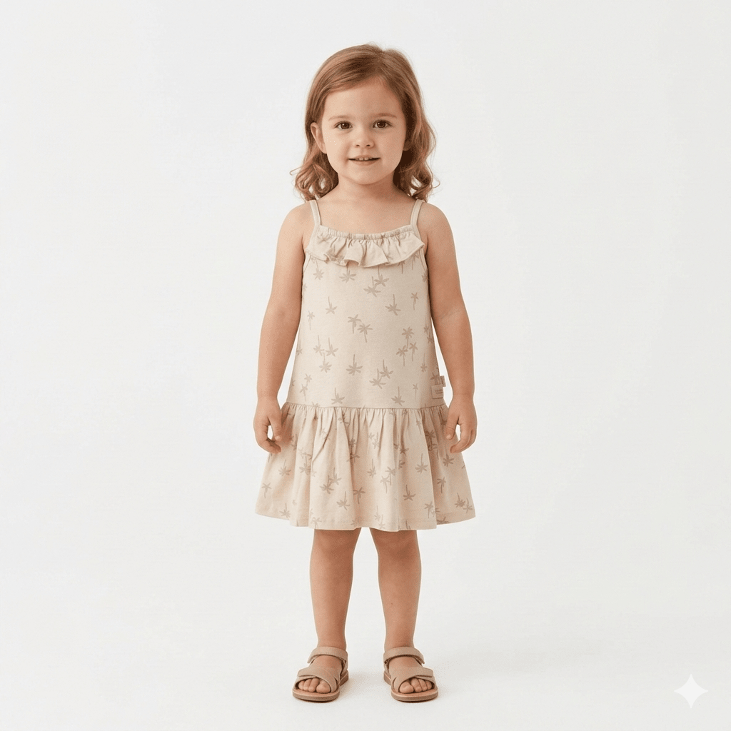 Girls Dress with Palm Tree Theme (BG-000393) - blouse