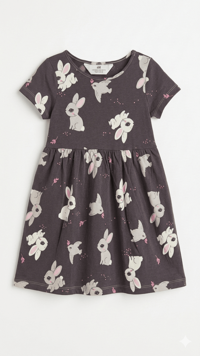 Girls Dress with Rabbit Pattern (BG-000383) - blouse