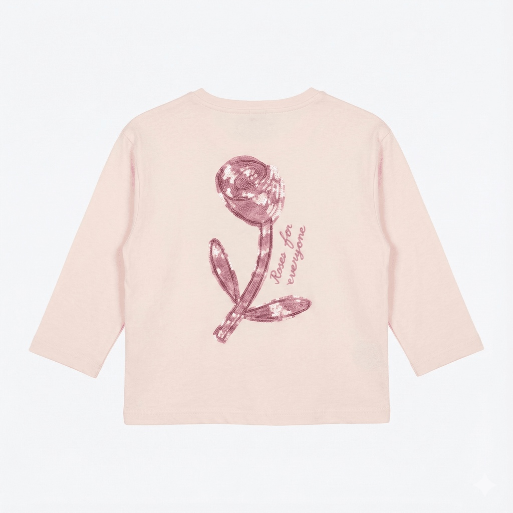 Girls Long Sleeve Shirt with Rose Print (BG-000146)