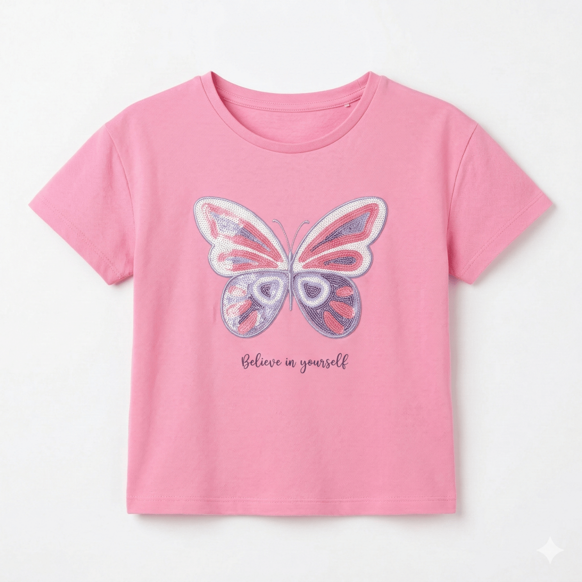 Girls Pink shirt with Butterfly Graphic (BG-000398) - blouse