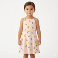 Girls Printed Dress in Light Pink & Leamons (BG-000392) - blouse
