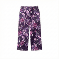Girls' Purple Floral Print Wide-Leg Lounge Pants (BG-000002)