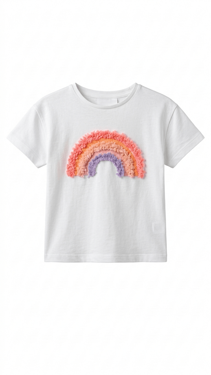 Girls Sequin Rainbow Shirt with Rainbow Graphic (BG-000375) - blouse