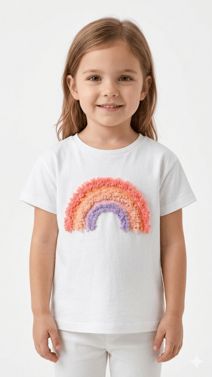 Girls Sequin Rainbow Shirt with Rainbow Graphic (BG-000375) - blouse