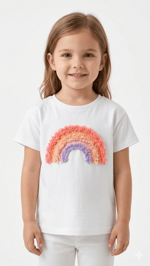 Girls Sequin Rainbow Shirt with Rainbow Graphic (BG-000375) - blouse