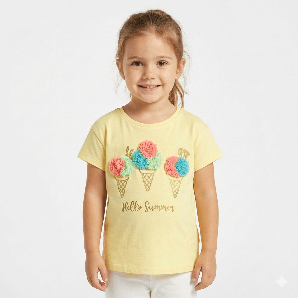 Girls shirt with Colorful Icecream Graphic Design (BG-000395)