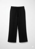 Girls' Solid Black Wide-Leg Sweatpants with Pintuck Detail (BG-000184)
