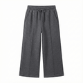 Girls' Wide-Leg Fleece Trousers with Pintuck Detail - Charcoal Grey (BG-000005)