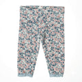 Green Cotton Legging with Floral Print on a Light Blue background (BG-000227)