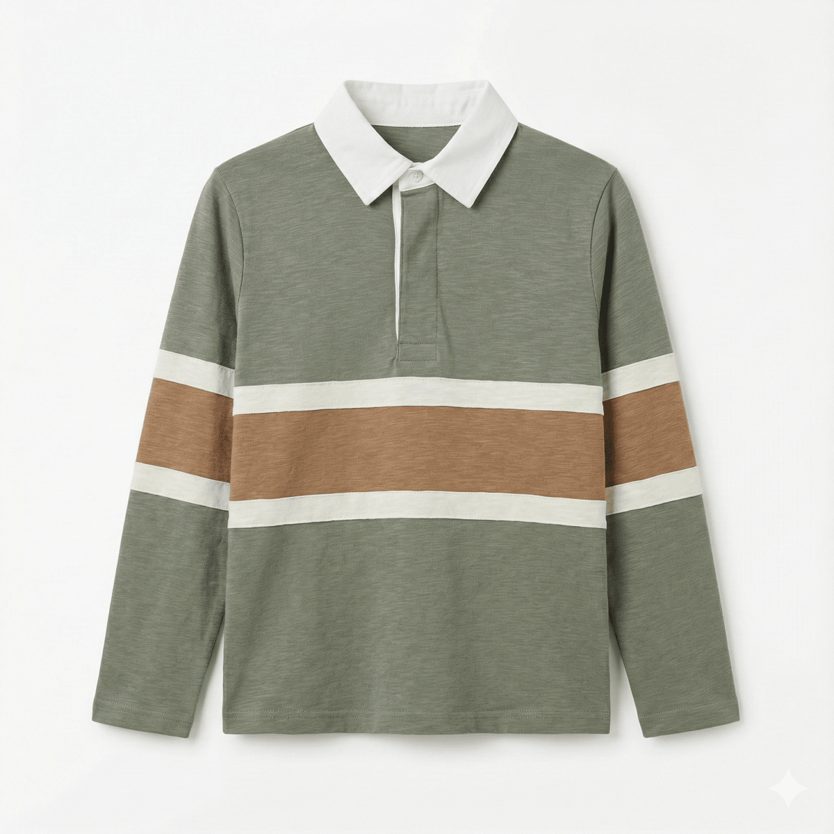 Green Polo Shirt with Cut & Sew Panel (BG-000143)