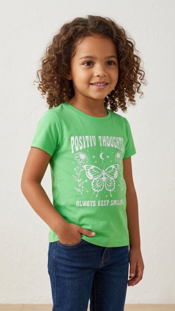 Green with Butterfly & Always Keep Shining (BG-000436) - blouse