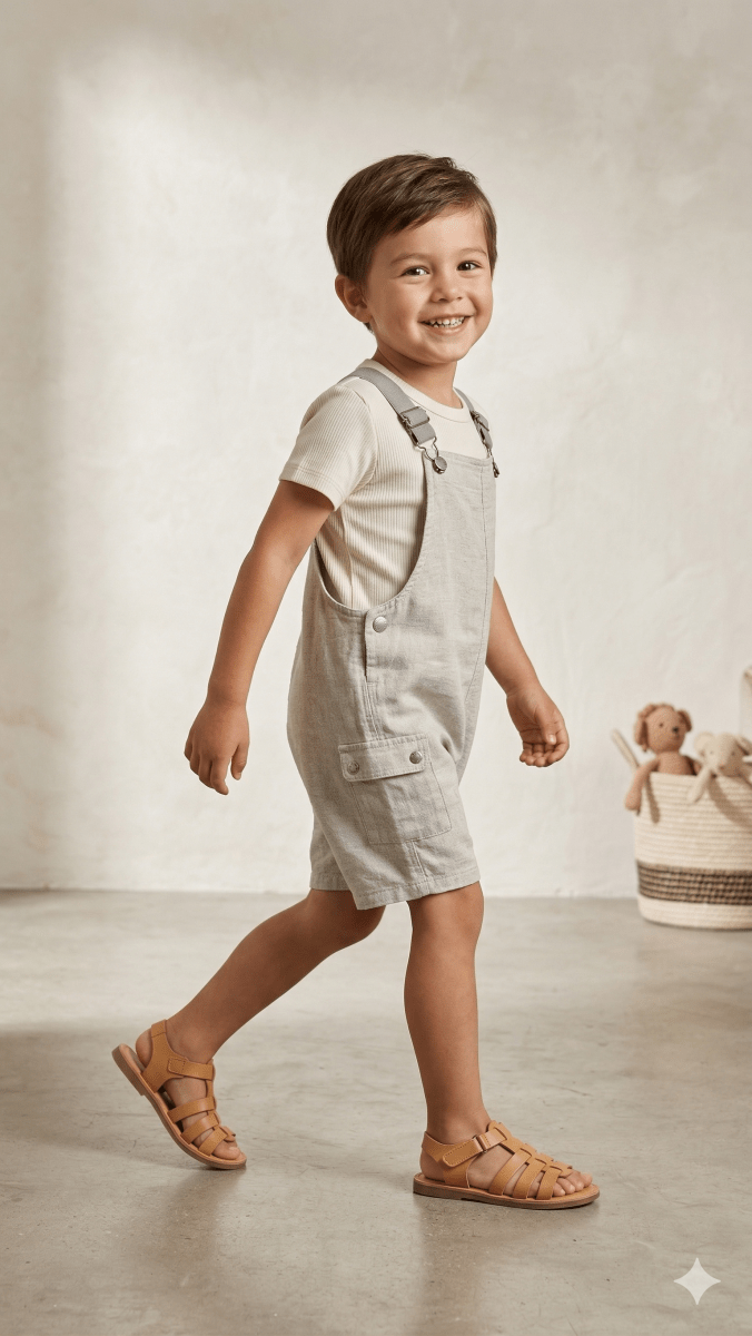 grey Romper BG-000479 - dungaree