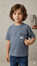 grey with chest pocket BG-000488 - boy tshirt