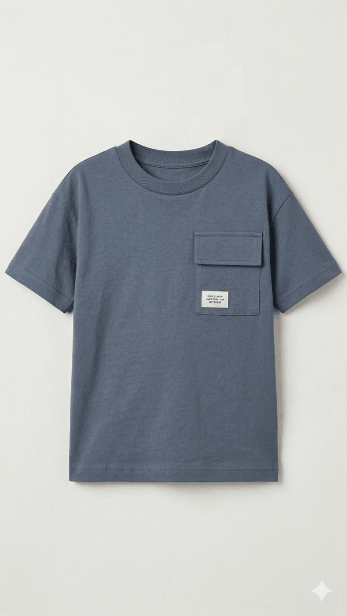 grey with chest pocket BG-000488 - boy tshirt