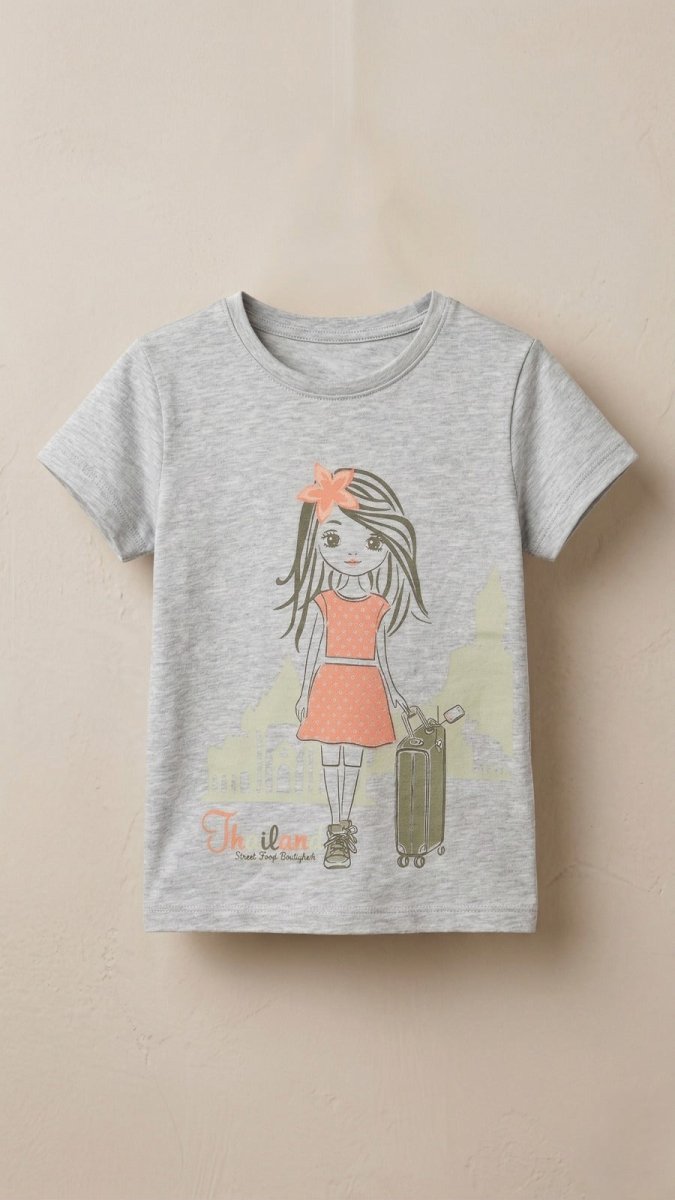 Grey with Girl & Bag (BG-000439) - blouse