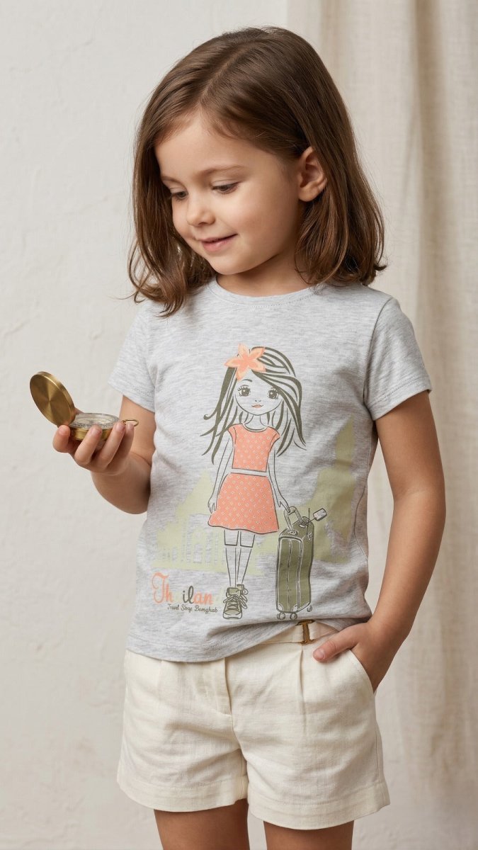 Grey with Girl & Bag (BG-000439) - blouse