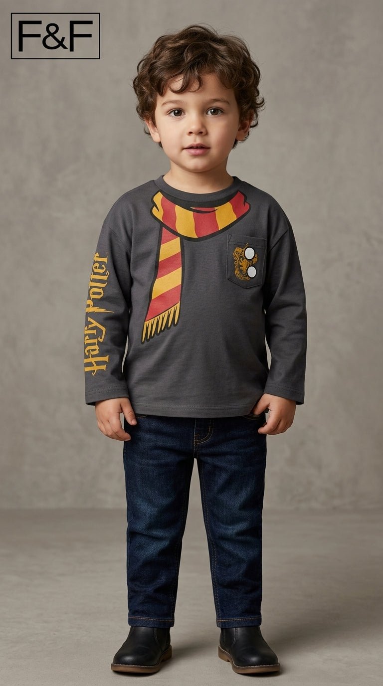 Harry poter long sleeved t-shirt with printed scarf and small pocket (BG-000121)