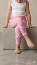 Hummingbird Floral Pink Leggings (BG-000515) - girl tights