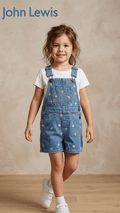 JOHN LEWIS DENIM ROMPER WITH EMBROIDERY (BG-000671) - romper