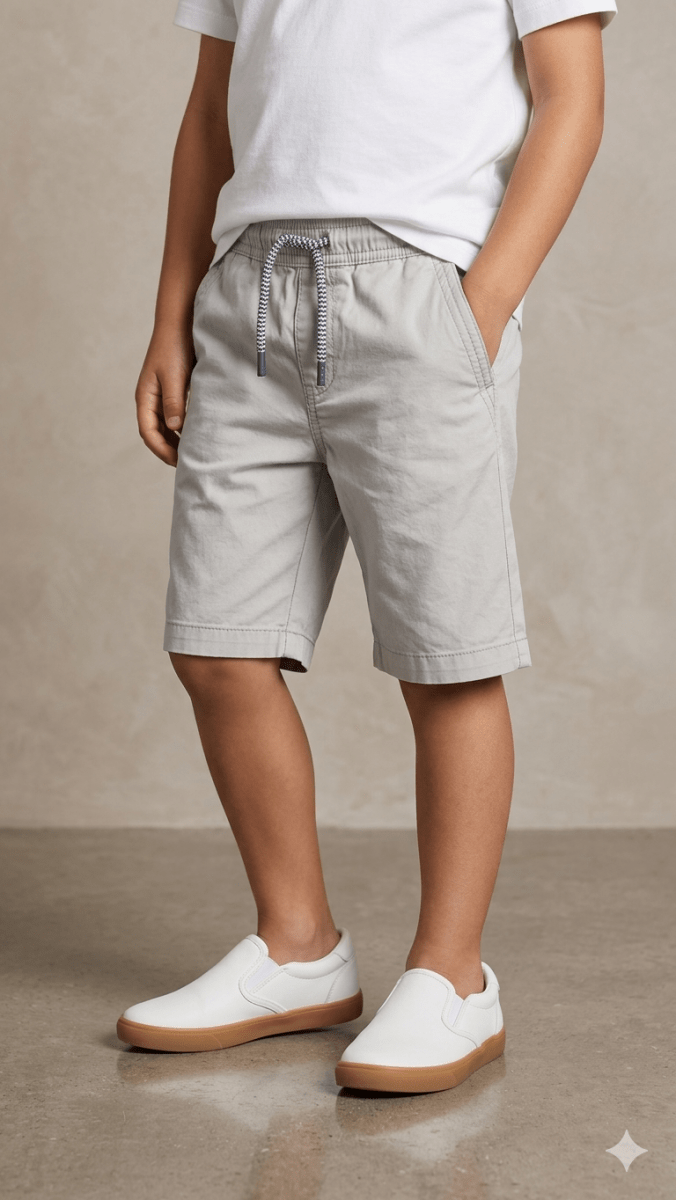 JUNIORS LIGHT GRAY SHORTS (BG-000599) - nikkers