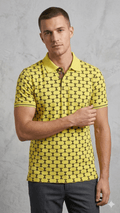 JUPITER POLO YELLOW WITH BLACK PRINT ON WHOLE SHIRT (BG-000738) - men shirts