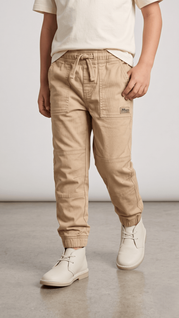 Khaki Solid Casual Joggers Style Pant (BG-000366) - boys pants