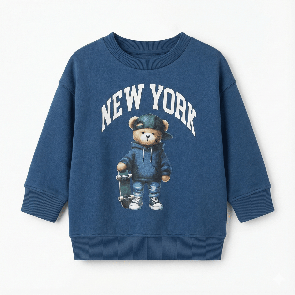 Kids All-Over Print Sweatshirt - Skating Teddy Bears Graphic (BG-000039)