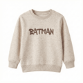 Kids "Batman" Text Sweatshirt - Oatmeal Speckled Fleece (BG-000065)