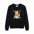 Kids Black Crewneck Sweatshirt - Cute Bear & Flower Graphic Print (BG-000059)