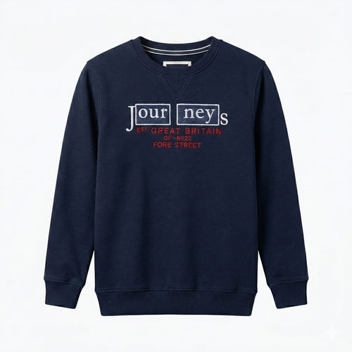 Kids Black Sweatshirt - "Journeys Great Britain" Graphic Print (BG-000183) - boy sweatshirt
