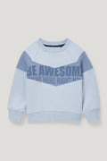 Kids Light Blue Sweatshirt - "Be Awesome" Graphic with Chevron Panel (BG-000066)