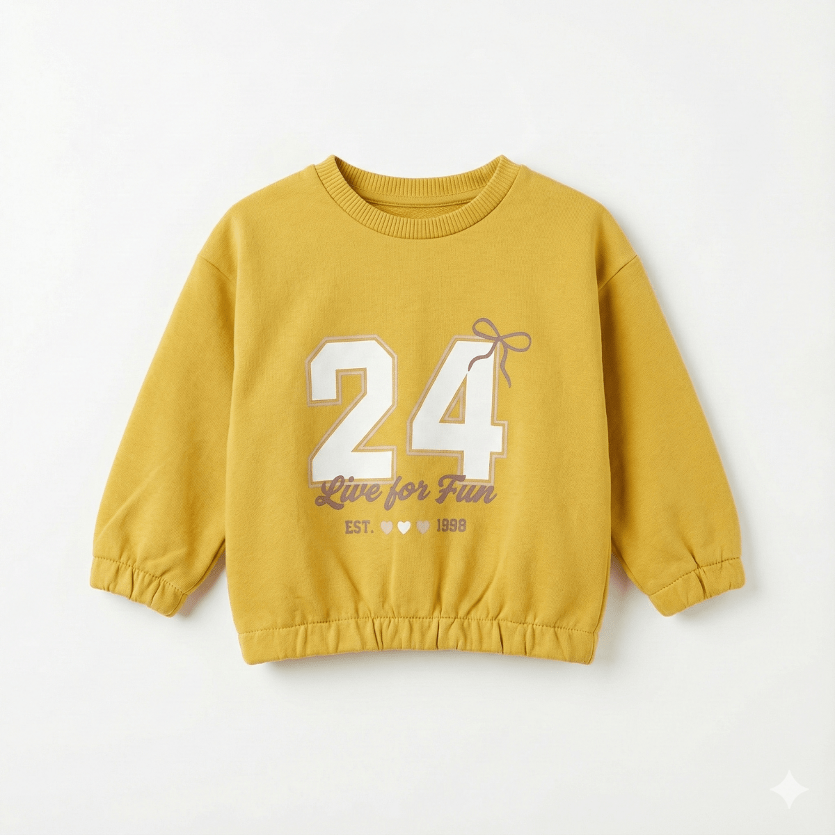 Kids Mustard Yellow Sweatshirt - "Live for Fun" Varsity (BG-000068)