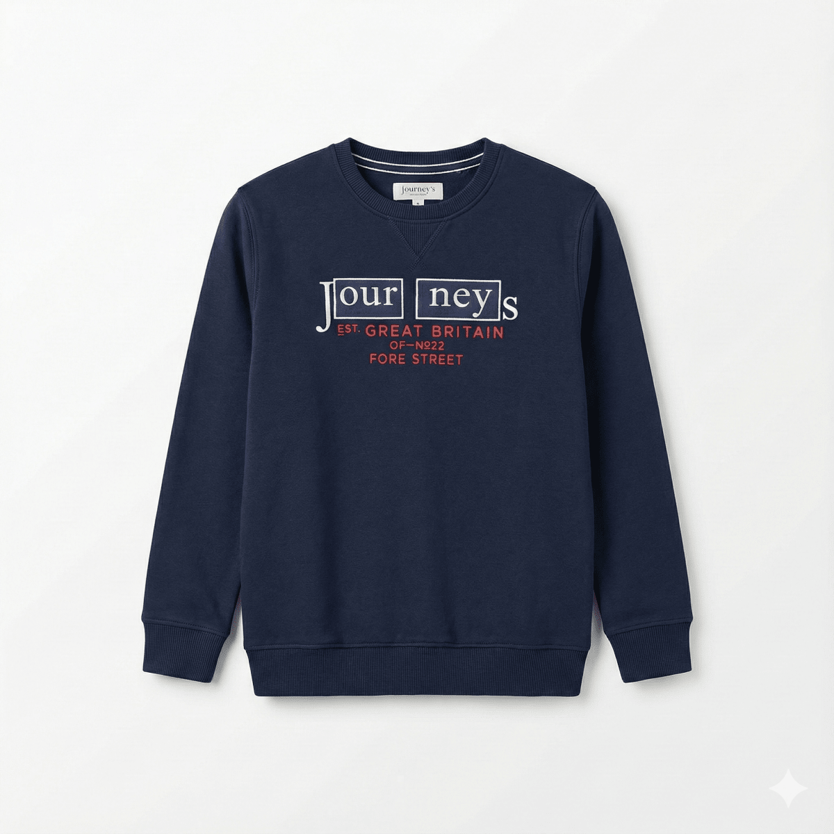Kids Navy Sweatshirt - "Journeys Great Britain" Graphic Print (BG-000067)