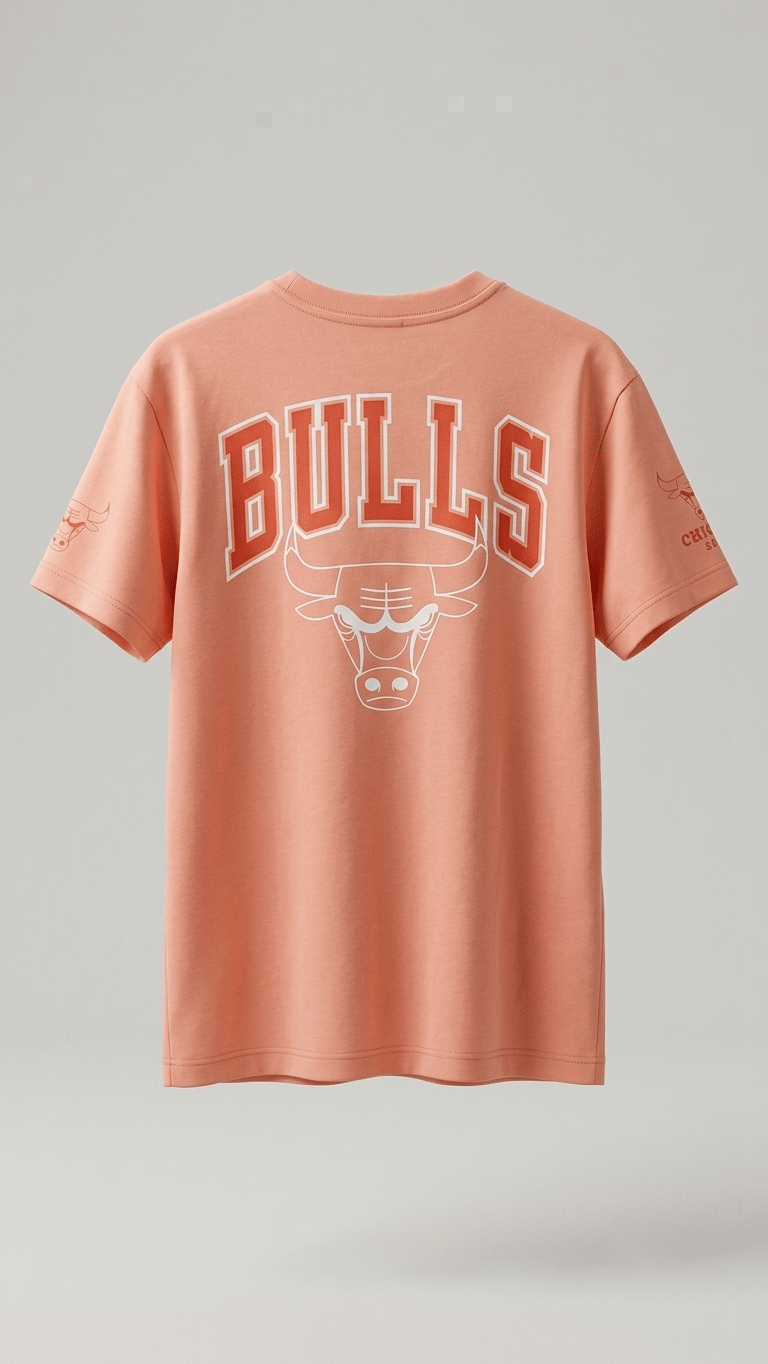 Kids Peach Chicago Bulls Graphic Short Sleeve T-Shirt (BG-000935)