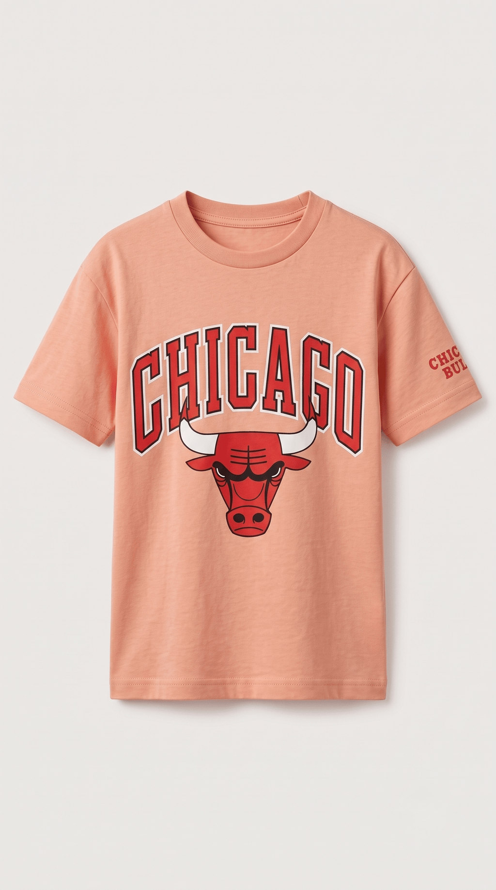 Kids Peach Chicago Bulls Graphic Short Sleeve T-Shirt (BG-000935)