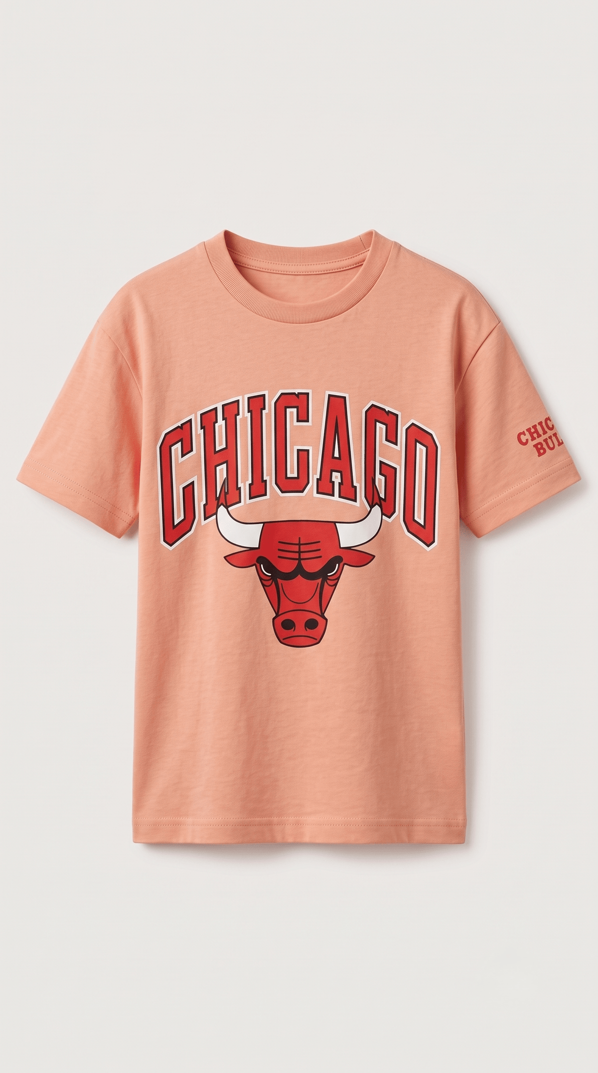 Kids Peach Chicago Bulls Graphic Short Sleeve T-Shirt (BG-000935)