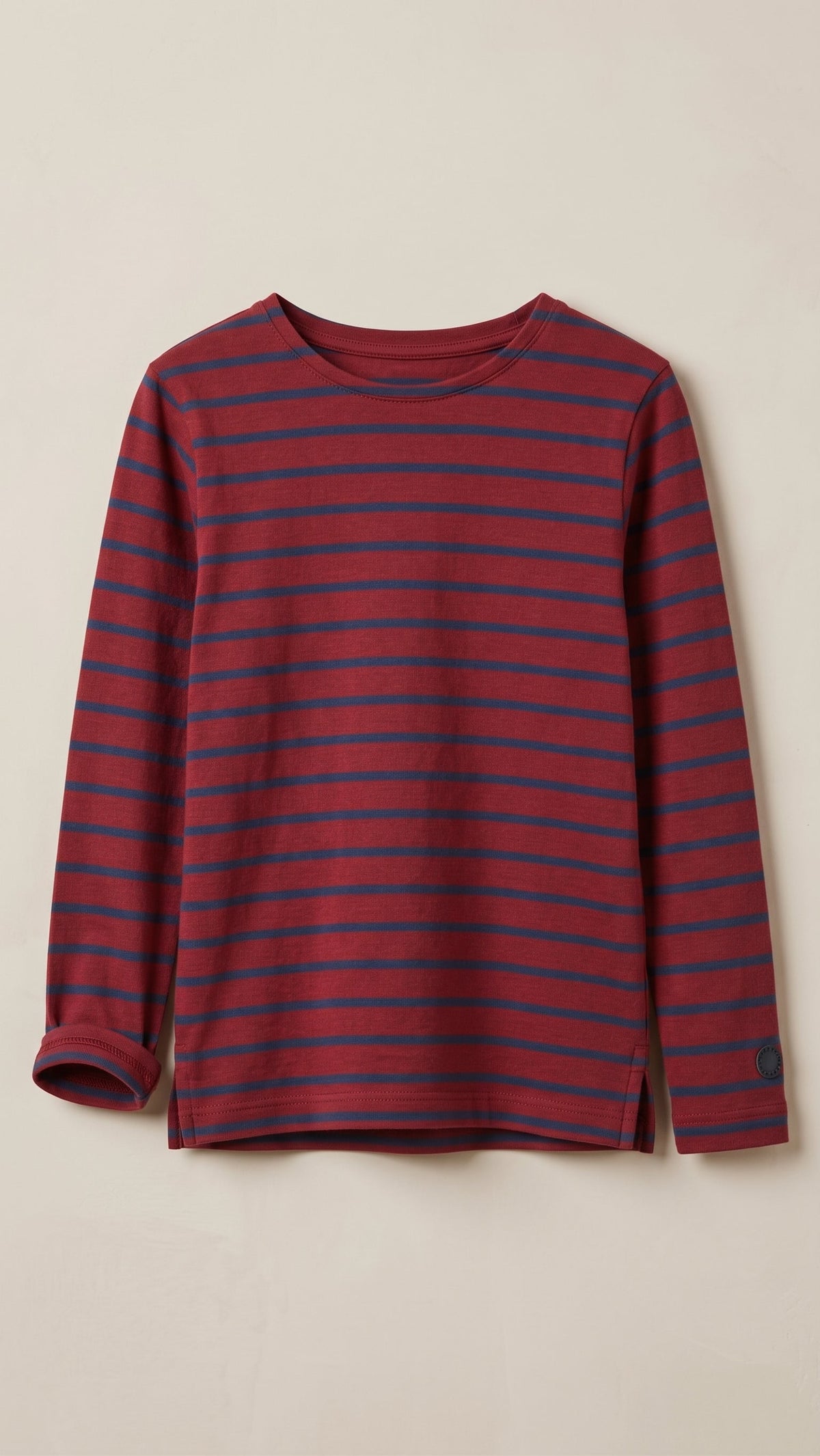 Kids Red and Navy Blue Striped Long-Sleeve T-Shirt (BG-000967)