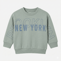 Kids Sage Green Sweatshirt - "Brooklyn New York" Graphic Print (BG-000038)