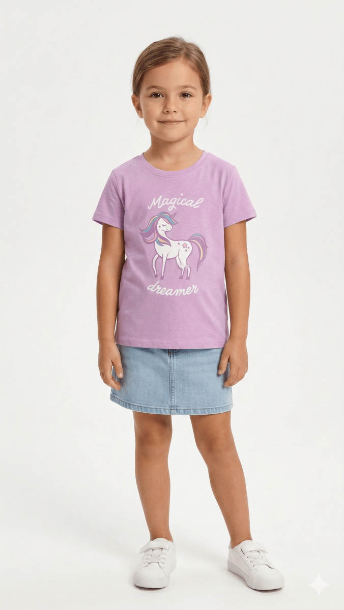 Kidsville Girls Unicorn Graphic Printed Shirt (BG-000405) - blouse