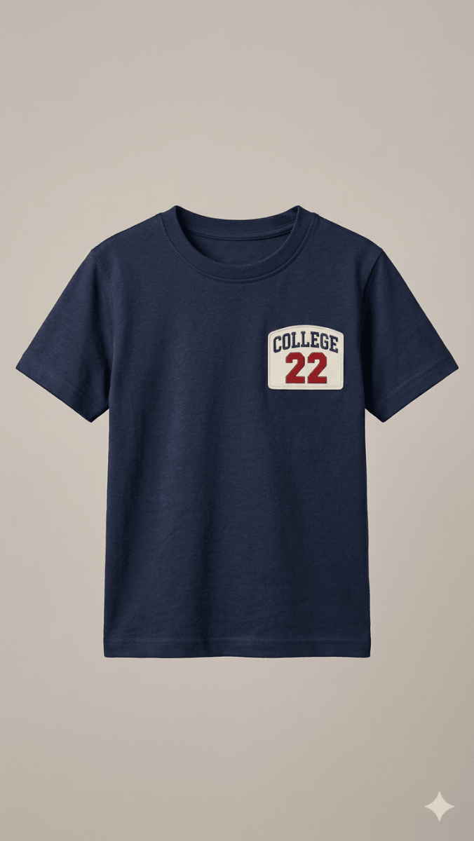 LIGHT BLUE SHIRT COLLEGE 22 (BG-000598) - boy tshirt