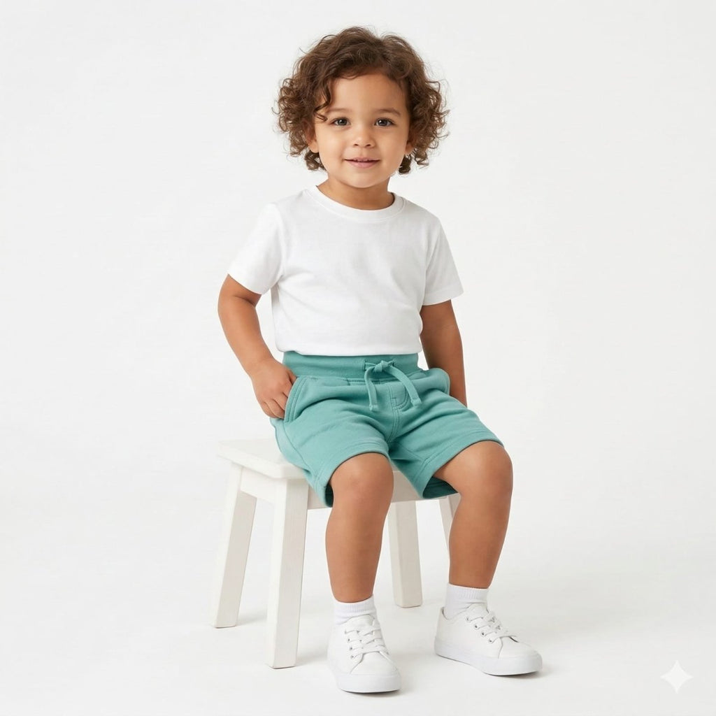 Light Green Childerns Shorts (BG-000424) - nikkers