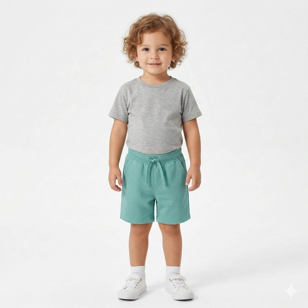 Light Green Childerns Shorts (BG-000424) - nikkers